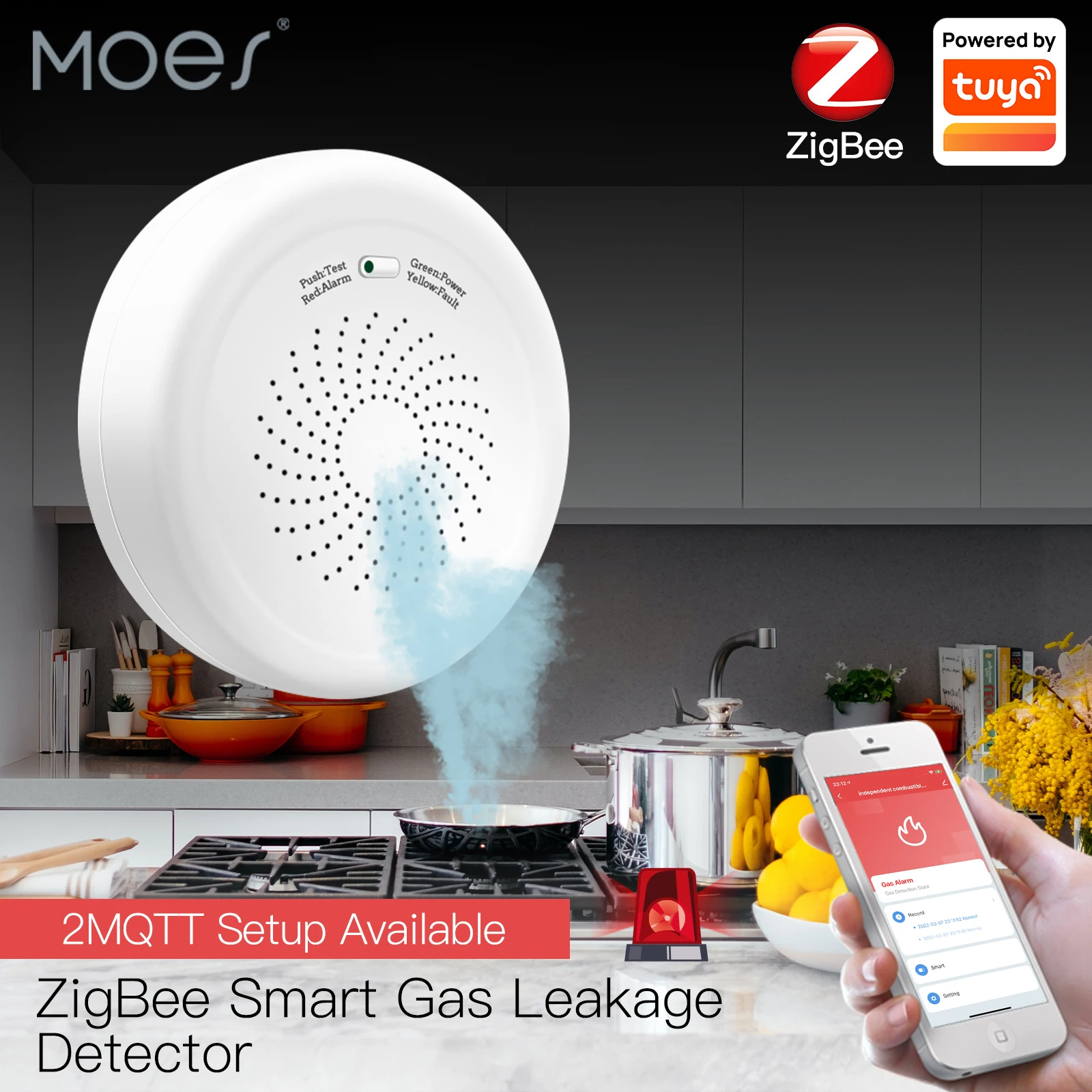 スマート ZigBee ガス漏れ検知器 可燃性センサー Tuya スマート ホーム セキュリティ警報システム スマート ライフ Tuya アプリ リモコン