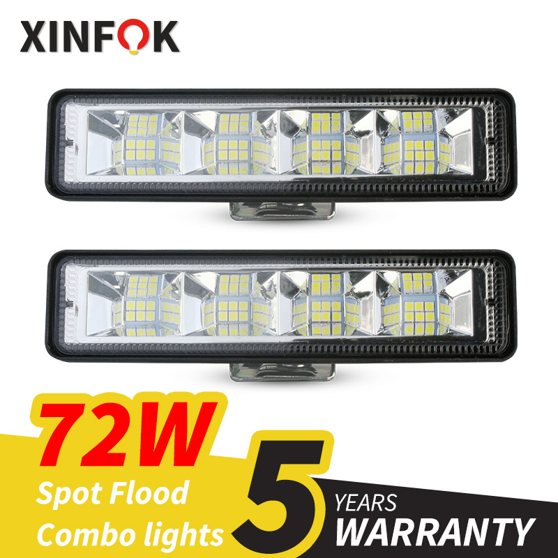 72 ワット車のワークライト LED バー 4x4 24 LED 作業バーオフロード SUV ATV トラクターボートトラック掘削機 12V 24V LED コンボビーム
