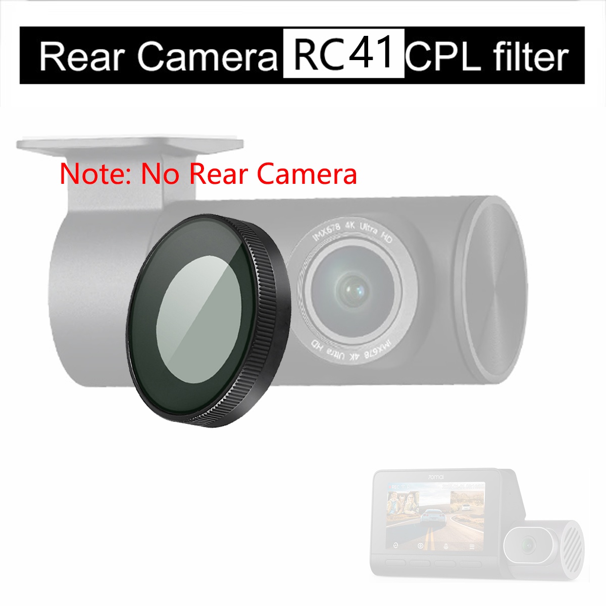70mai リアカメラ RC41 CPL フィルター 70mai ダッシュカム T800 用