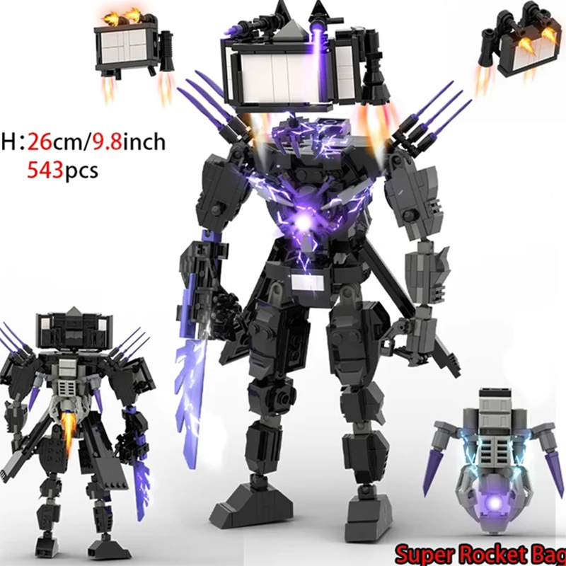 Moc Skibidi トイレアクションフィギュアモデルビルディングブロック Camerman タイタンスピーカーマン監視マン TVMan 男の子のおもちゃ子供のためのギフト