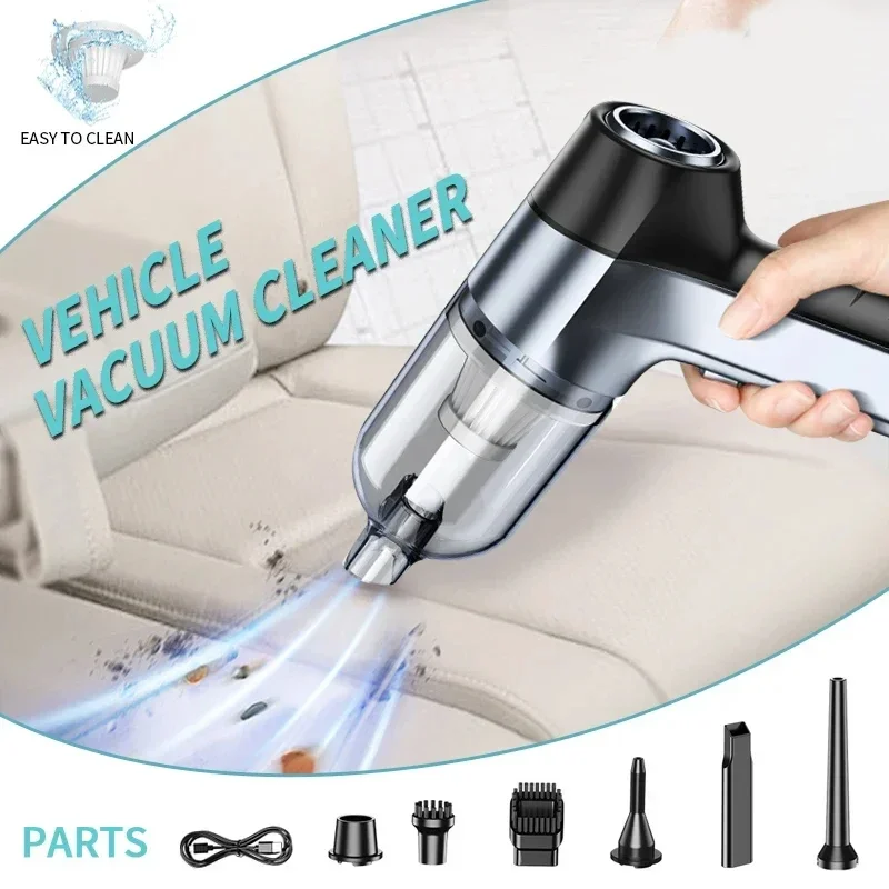車の掃除機 4 in1 ワイヤレス掃除機ダスターハンドヘルド真空ポンプ家庭用ポータブルコードレス StrongSuction 車クリーナー