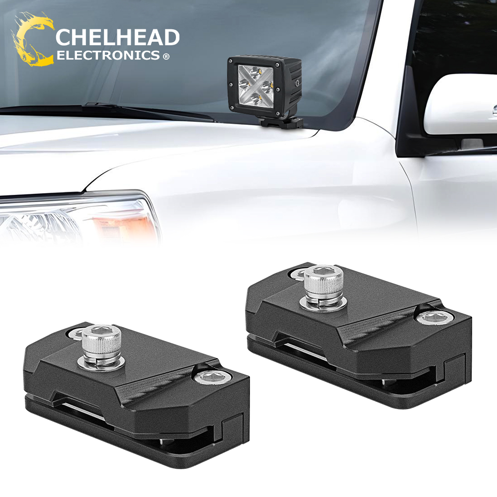 LED 車ライトブラケット車のボンネット取付ホルダーライトワークバー LED マウントクランプ SUV 4X4 自動車用ユニバーサルブラックレッド