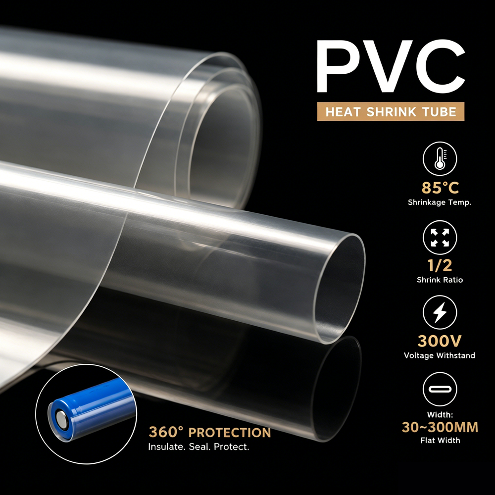 透明な PVC 熱収縮チューブ幅 30-300 ミリメートル収縮しやすい難燃性