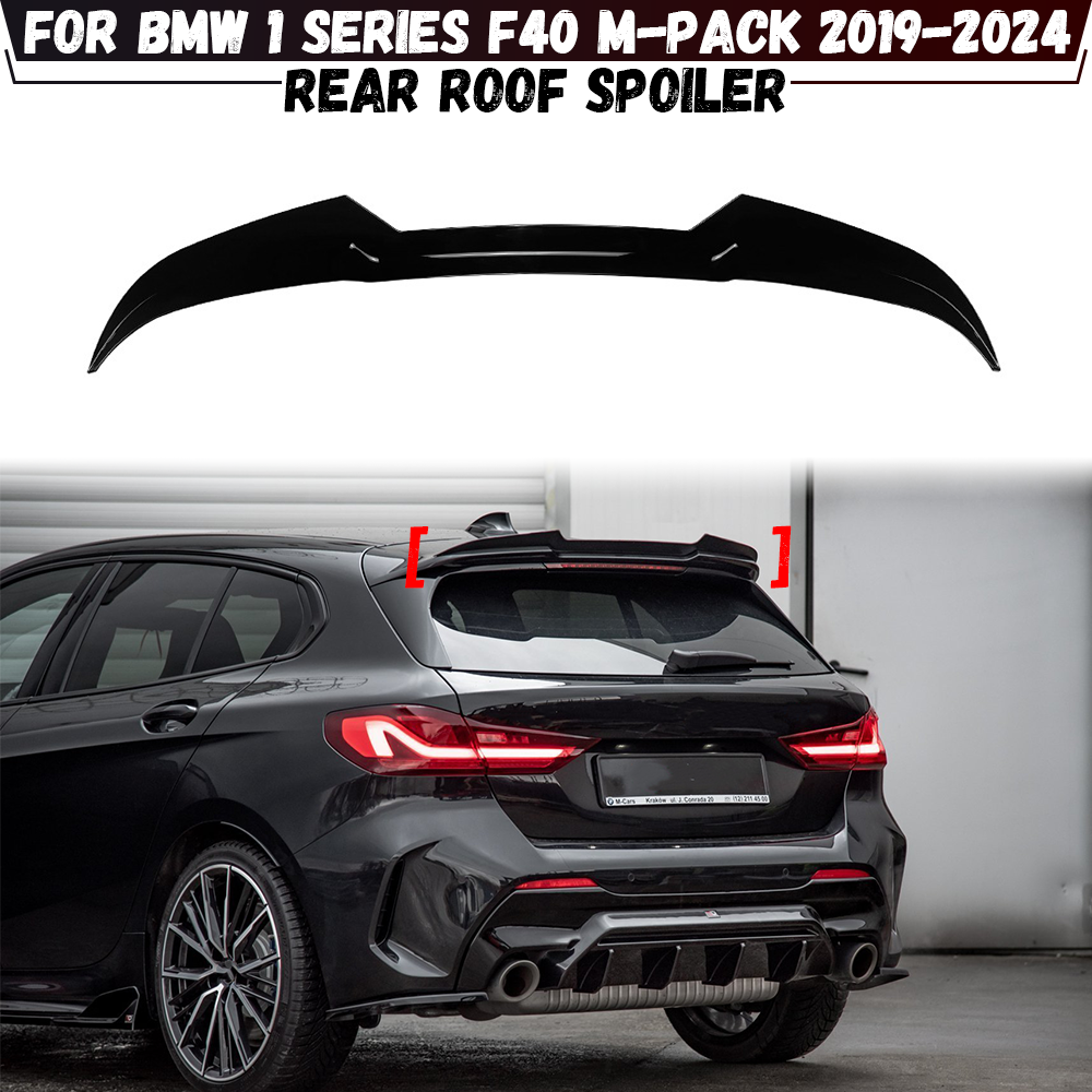 BMW 1 シリーズ F40 M135i 128ti M パック 2019-2024 車のリアトランクブーツルーフリップスポイラーキャップ光沢のある黒の尾翼ボディキット