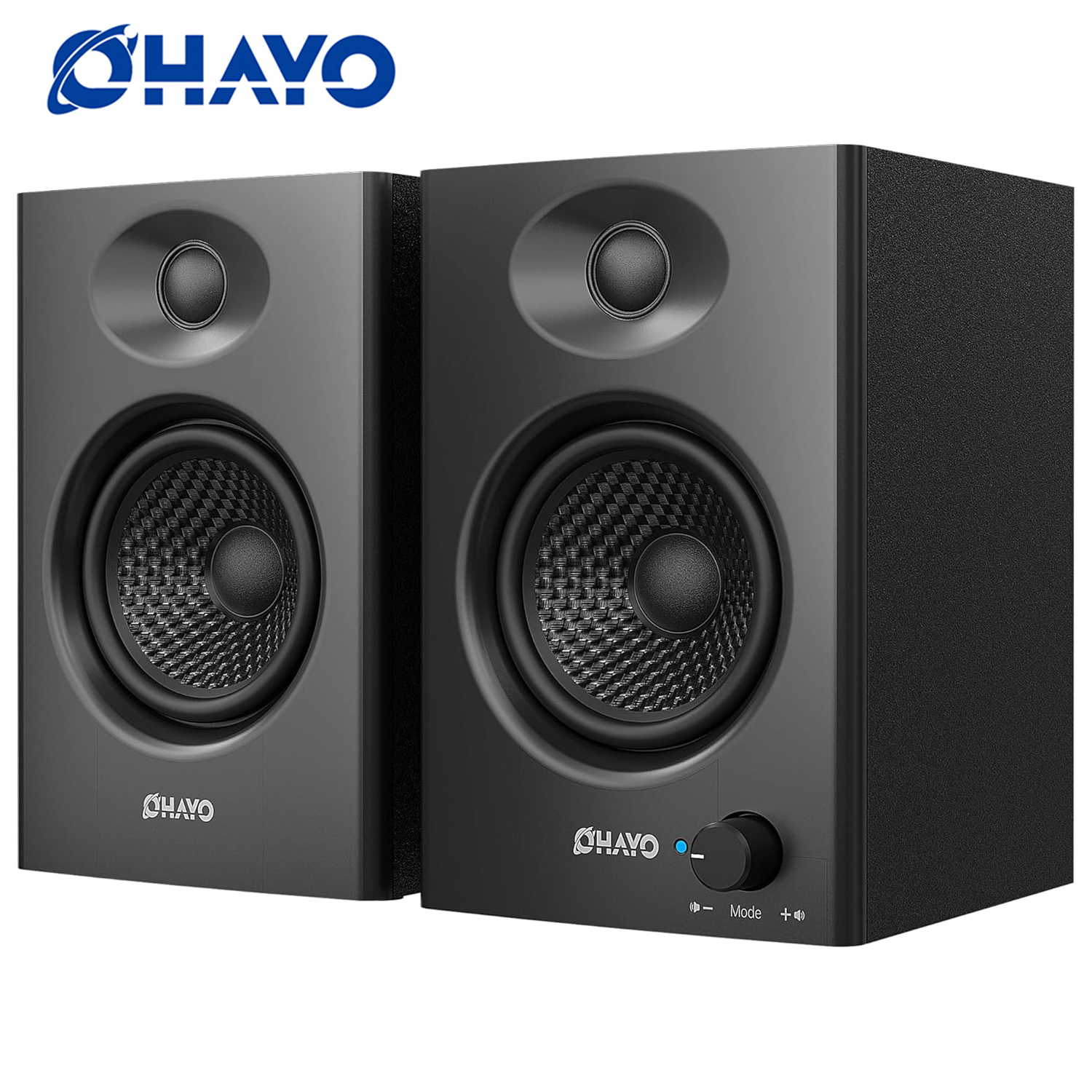 OHAYO 60W 音楽ゲーム用コンピュータスピーカー、アクティブ Bluetooth 5.3、デスクトップ PC またはラップトップ用ステレオ 2.0 スピーカー、Aux RCA 入力