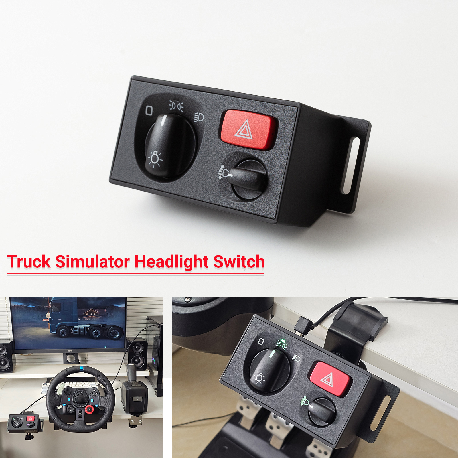 PC USB ヘッドライトスイッチハブ ATS ETS2 CTS ユーロトラックシミュレータ 2 ロジクール G29 G27 G923 Thrustmaster T300RS/GT PXN MOZA R3