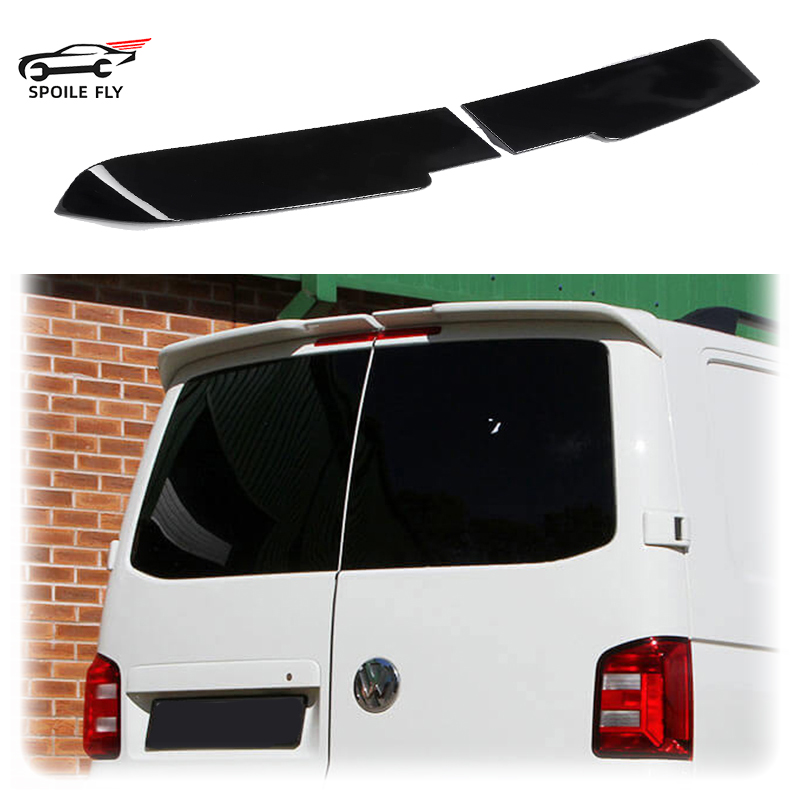 ホットフォルクスワーゲン VW T5 T5.1 T6 T6.1 スポイラー両開きドア納屋ツインによるカーボンファイバールック光沢のある黒 DIY カラーリアスポイラー