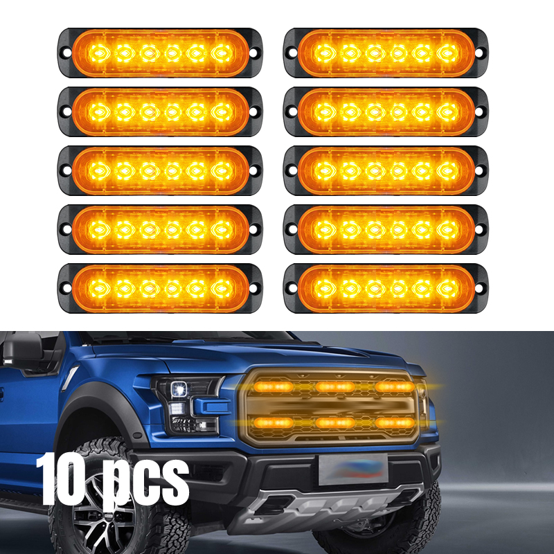 10pcs LED Emergency Strobe , Warning Flashing Caution Construction Lights For Car Truck Beacon Hazard