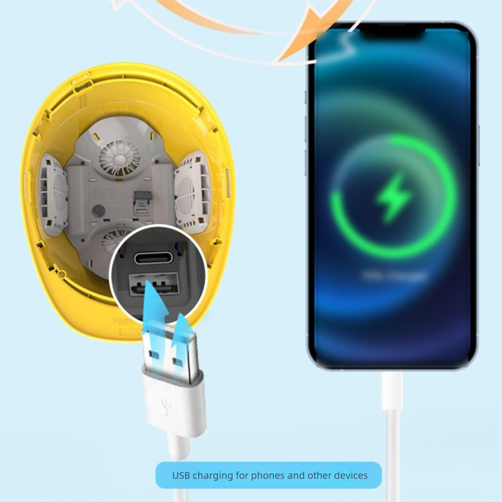 4 ギア充電式ファンヘルメット防水調節可能な安全ヘルメットファン付き通気性 1/2/4 個ファン換気ハード帽子