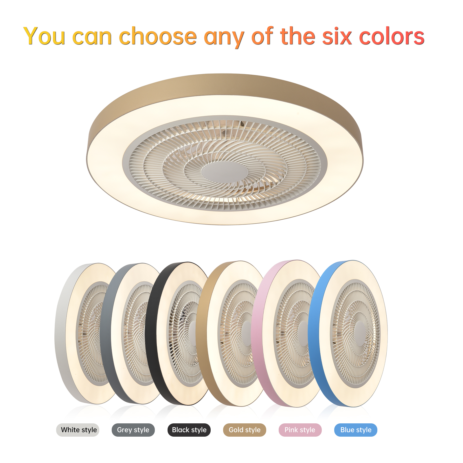 19インチ 36W LEDシーリングファン ライトリモコン付き 調光可能天井 冷却ファン付き 屋内寝室シャンデリア