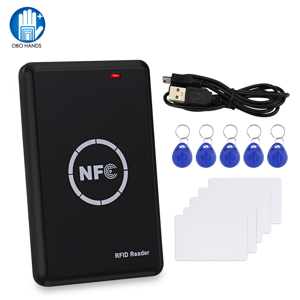 NFC スマートカードリーダーライター RFID コピー機/デュプリケーター 125KHz 13.56MHz USB プログラマーキーフォブカード ID IC EM UID EM4305 T5577 タグ