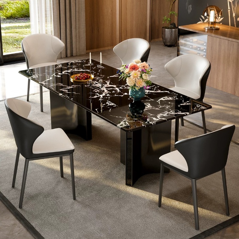 & Hardcover Italian Design Modern Dining Tables Sets Dining Chairs Classic Unique Minimalist Kitchen Table Large Luxury Furnitur