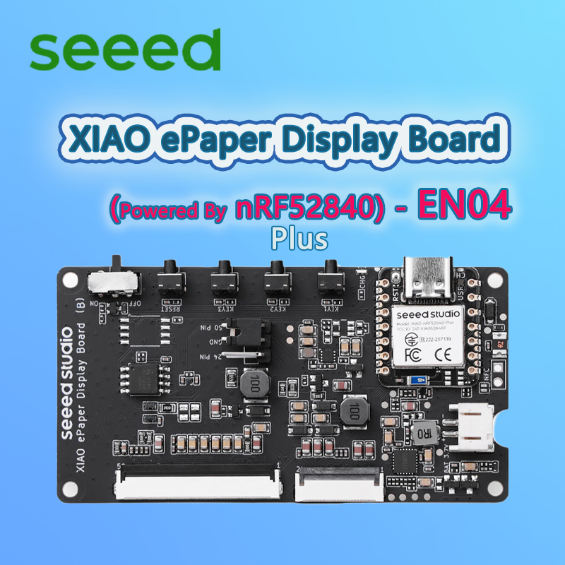 Seeed XIAO 電子ペーパー ディスプレイ ボード (NRF52840) - 電子ペーパー用 EN04、XIAO NRF52840 搭載プラス 24 ピン 50 ピン 電子ペーパー ディスプレイをサポート