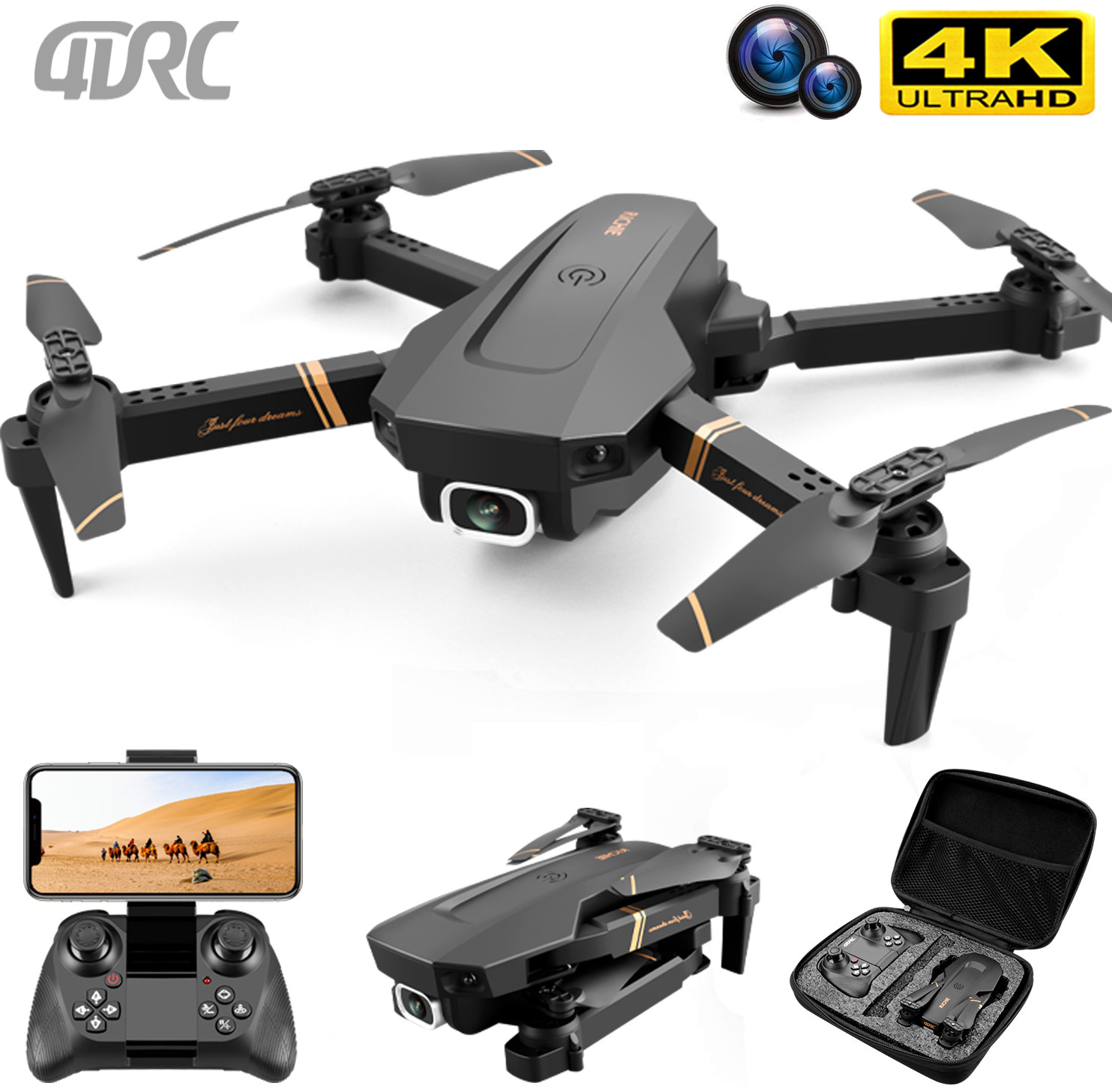 4DRC V4 RC ドローン 4k WIFI ライブビデオ FPV 4K/1080P ドローン HD 4k 広角プロフェッショナルカメラ quadrocopter ドローンおもちゃ