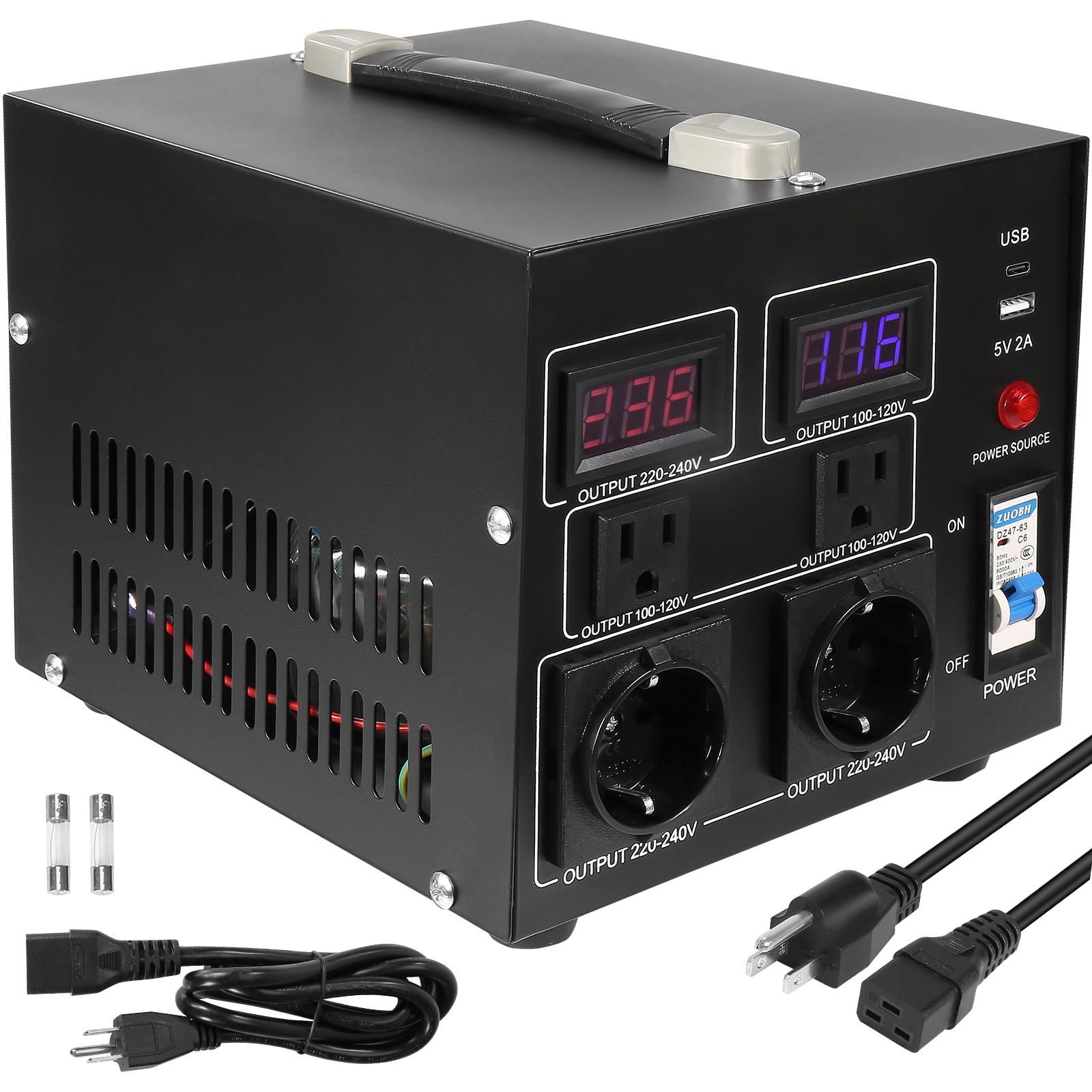 SucceBuy 電圧コンバータ トランス 2000VA/3000VA/5000VA ヘビーデューティ ステップアップ/ダウントランス (米国付き)