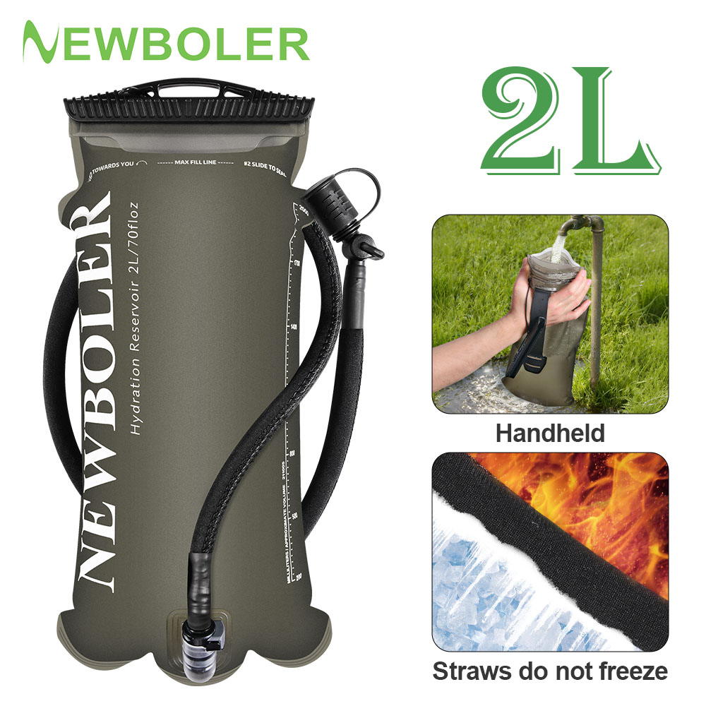 NEWBOLER 2L アウトドアスポーツキャンプ水袋ランニングスポーツ自転車軟水ボトル折りたたみ TPU ソフトフラスコウォーターバッグ