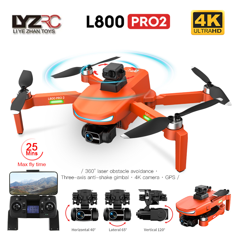 L800 Pro2 ドローン 4K HD カメラ付き 360 障害物回避 3 軸ジンバル 手ぶれ補正 プロフェッショナル 5G GPS FPV WiFi RC クワッドコプターおもちゃ