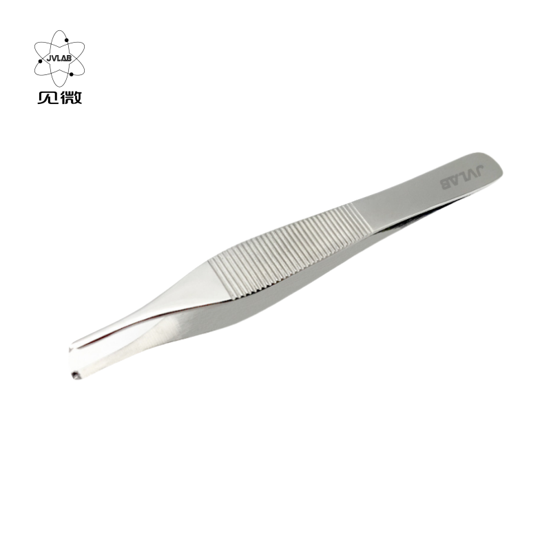 ADSON ステンレススチール製プラスチック 手術用ピンセット 12.5cm 組織鉗子 医療用ドレッシング鉗子 幅2.0mm 1×2フック付き