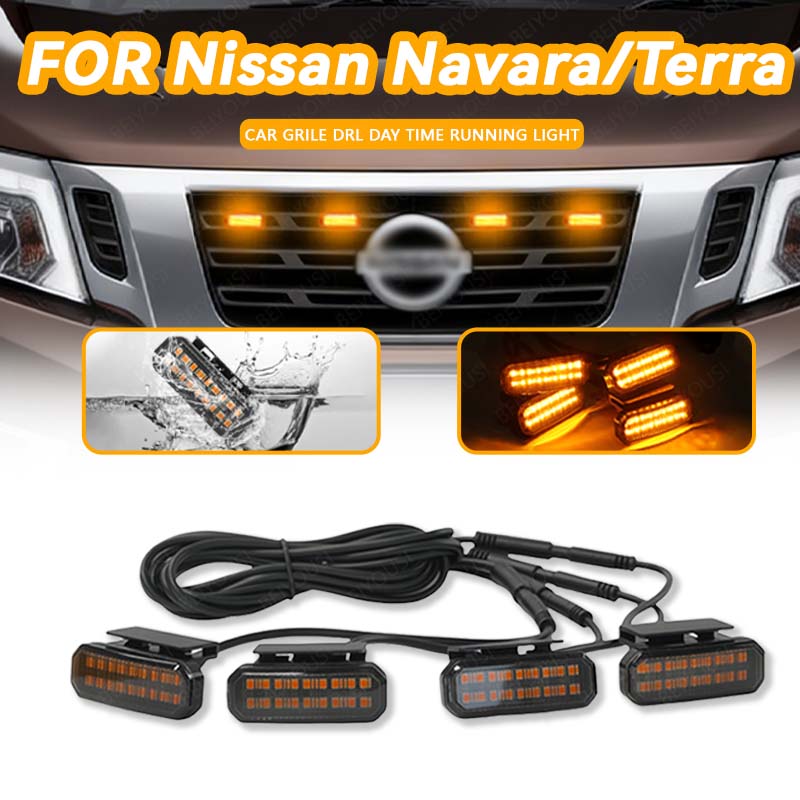 18LED フロントグリルライト日産ナバラ/テラ車デイタイムランニングライトホイール眉毛ランプピックアップオフロード 12V