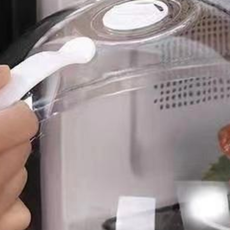 電子レンジスプラッシュカバー高温耐性電子レンジガード蓋透明食品加熱カバー蒸気ベントとハンドル