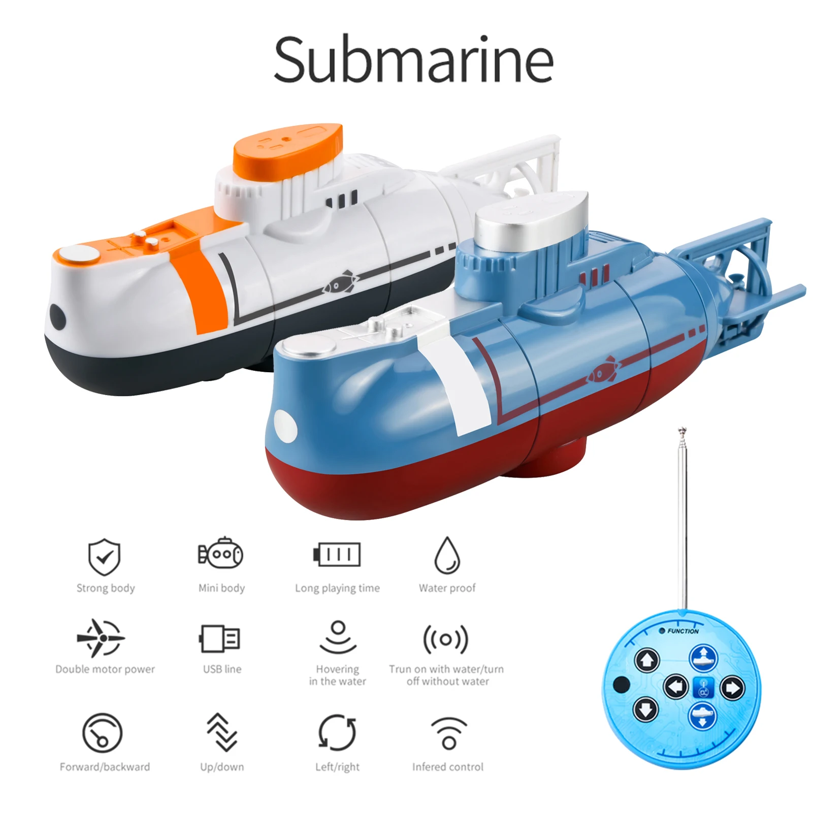 ミニ RC 潜水艦 0.1 メートル/秒速度リモートコントロールボート防水ダイビングおもちゃシミュレーションモデル子供のためのクリスマスギフト新年のギフト