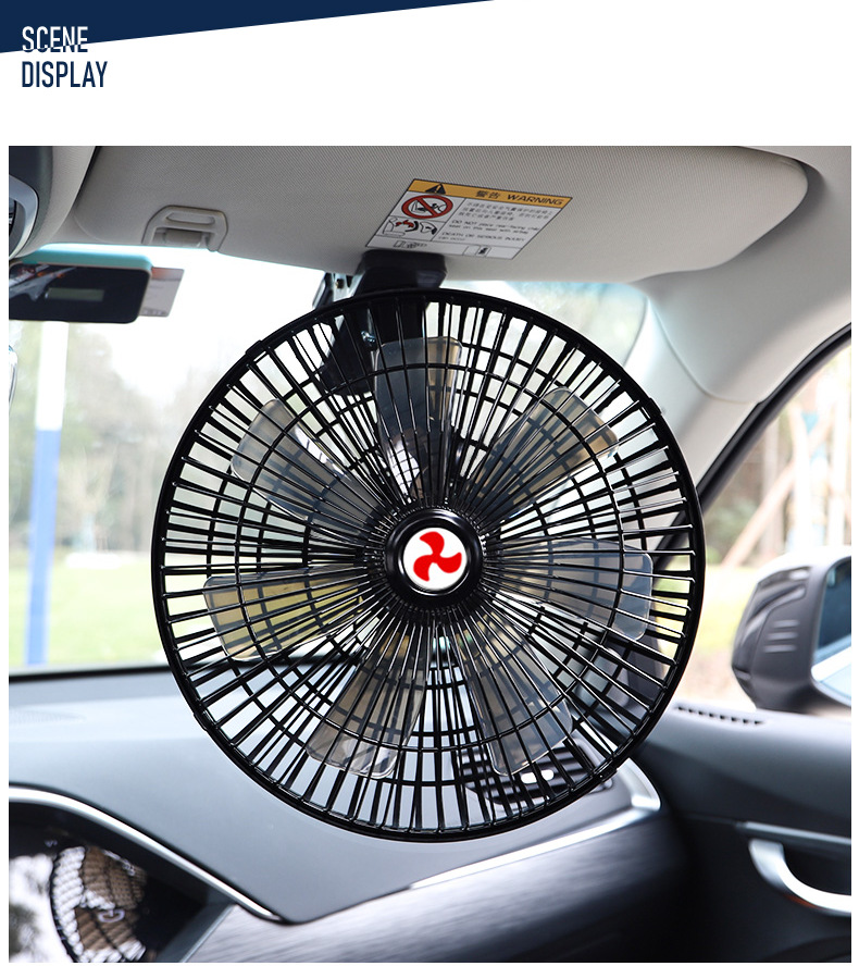 12V 24V 車用冷却ファン、大型トラック用強風静音マルチ角度調整可能なファン