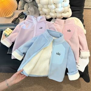 新作 冬用 キッズフリースジッパー付きジャケット 男の子・女の子用 おしゃれなスタンドカラーの子供用ジャケット