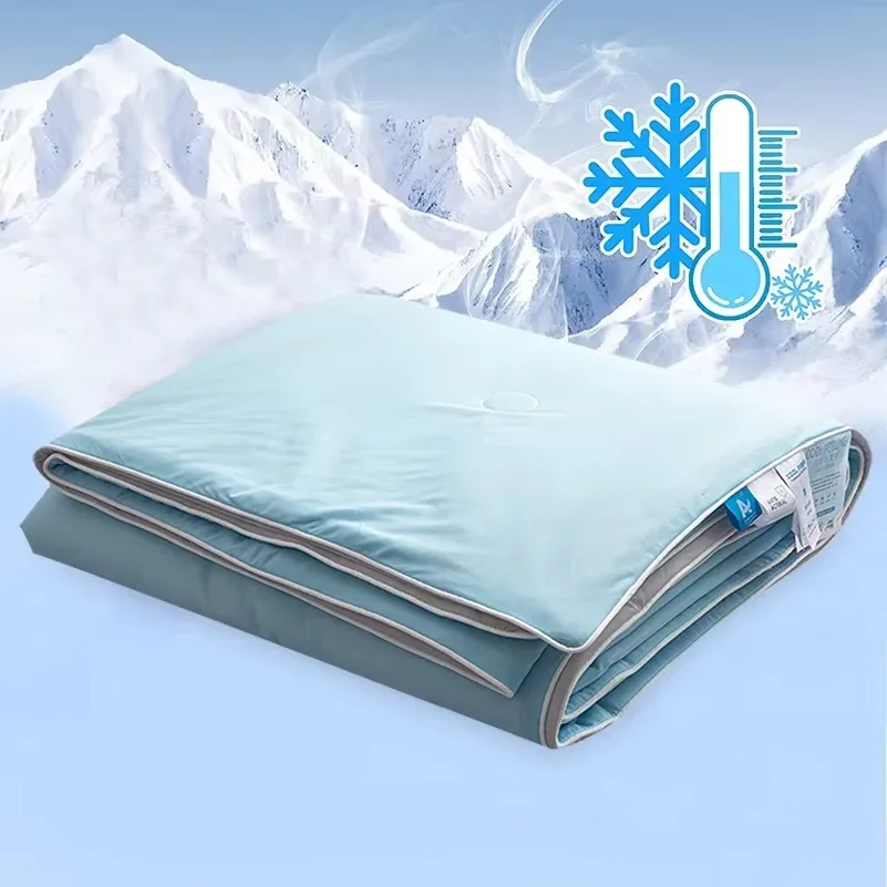2026 New Air Condition Comforter for Summer Pure Color Ice Silk Cooling Blanket Lightweight and Smooth Twin/King Size Cold Quilt