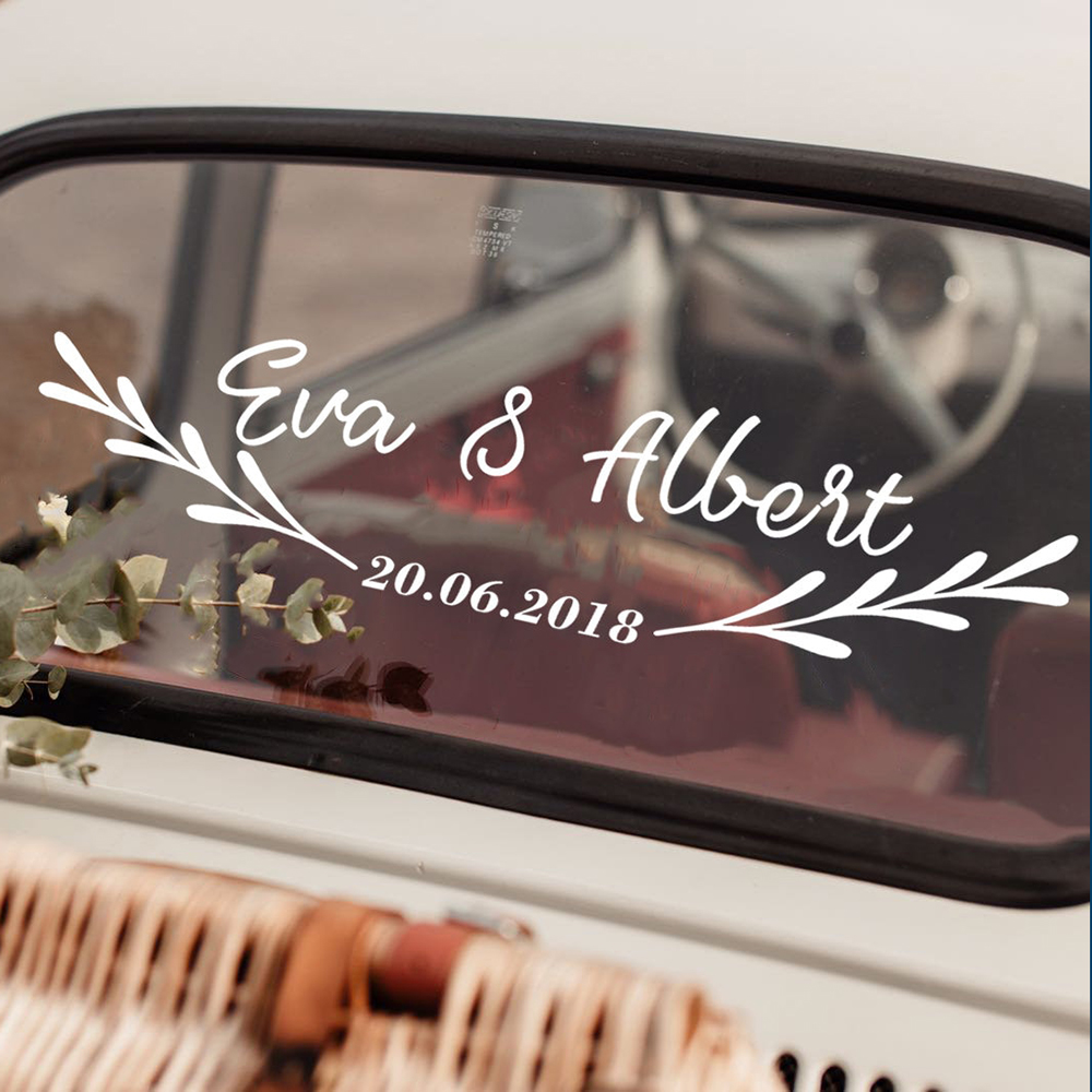カスタム新婚結婚式の車のステッカー結婚式の装飾パーソナライズされた新郎新婦イニシャルデカールアートステッカー