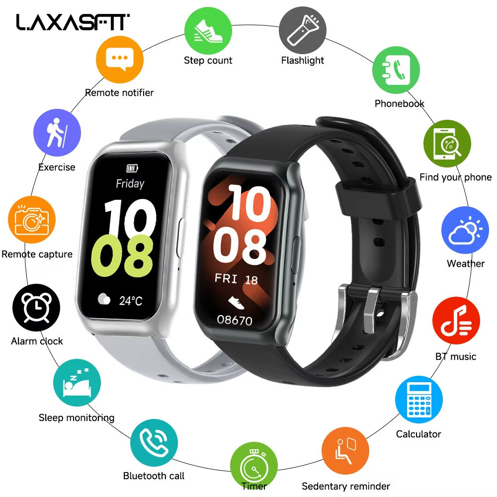 LAXASFIT 新しいスマートウォッチ Bluetooth 通話心拍数