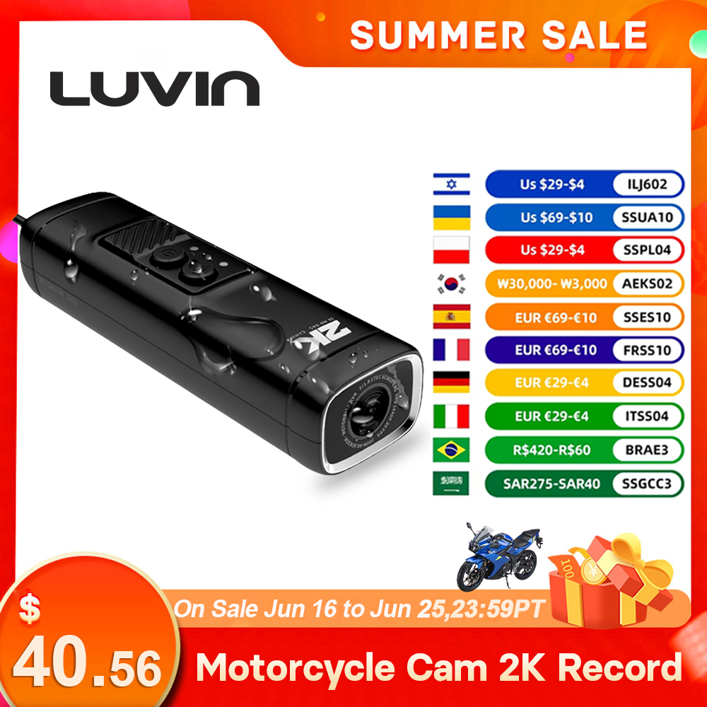 Luvin-V8 バイク用ドライブレコーダー ビデオレコーダー WiFiアプリ 防水 Gセンサー ループサイクル ナイトビジョン モーター駆動 2K 1440P