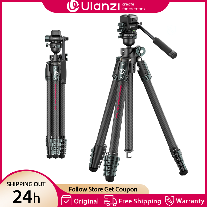Ulanzi JJ06 1.87M GlideGo ビデオプロフェッショナルカメラ三脚 360° パンパノラマボールヘッド付きデュアルセクションセンターコラム荷重 5KG