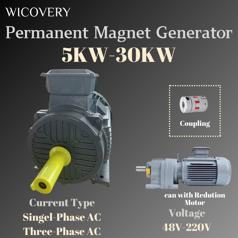単相 AC 発電機モーター 50Hz 60Hz 低 rpm ビッグパワー 5KW 10KW 20KW 30KW 220V 380V 三相冷却システム付き