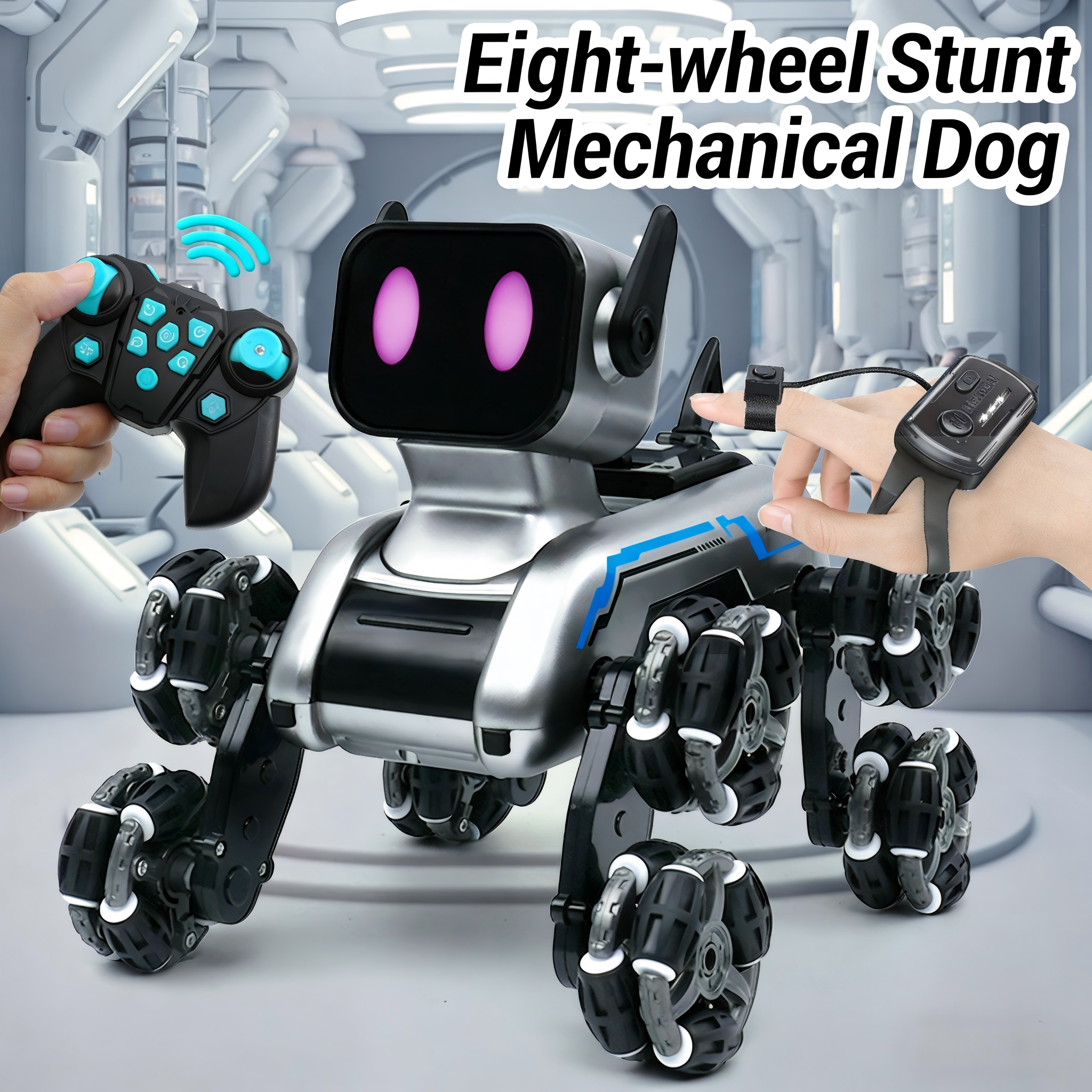 スマートスタントロボット犬ホイール - リモートコントロール機械式電気玩具子供用カスタマイズ可能ファンシーギフト