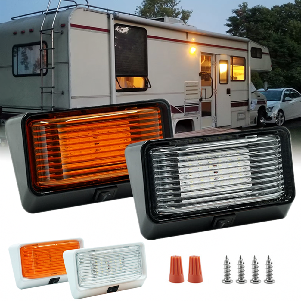1 セット 12V 24 LED 外 RV キャンピングカー キャンピングカー トレーラー インテリア ライト 天井 ドーム ポーチ キャラバン バン トレーラー ウォールランプ
