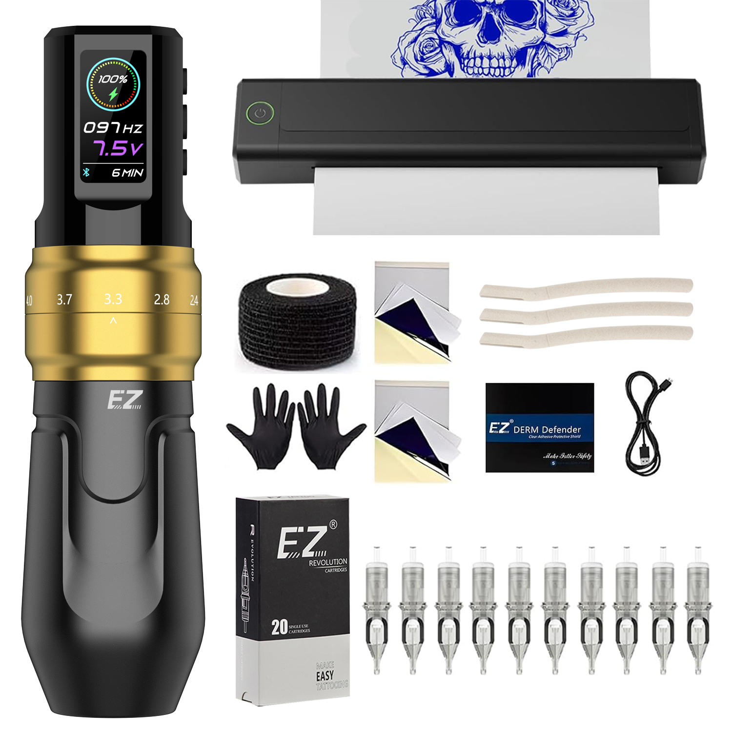 EZ タトゥー転写プリンタ タトゥー キット - EZ P3 PRO マシンペン、EZ タトゥー転写プリンタ付き 完全なタトゥー キットの供給