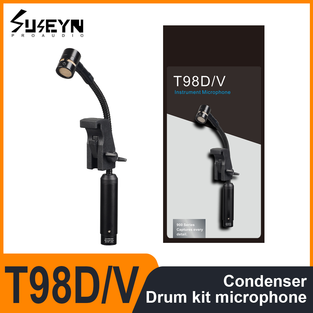ドラムマイク T98 D/V コンデンサーマイク 録音機器 屋外パフォーマンスや屋内演奏に最適