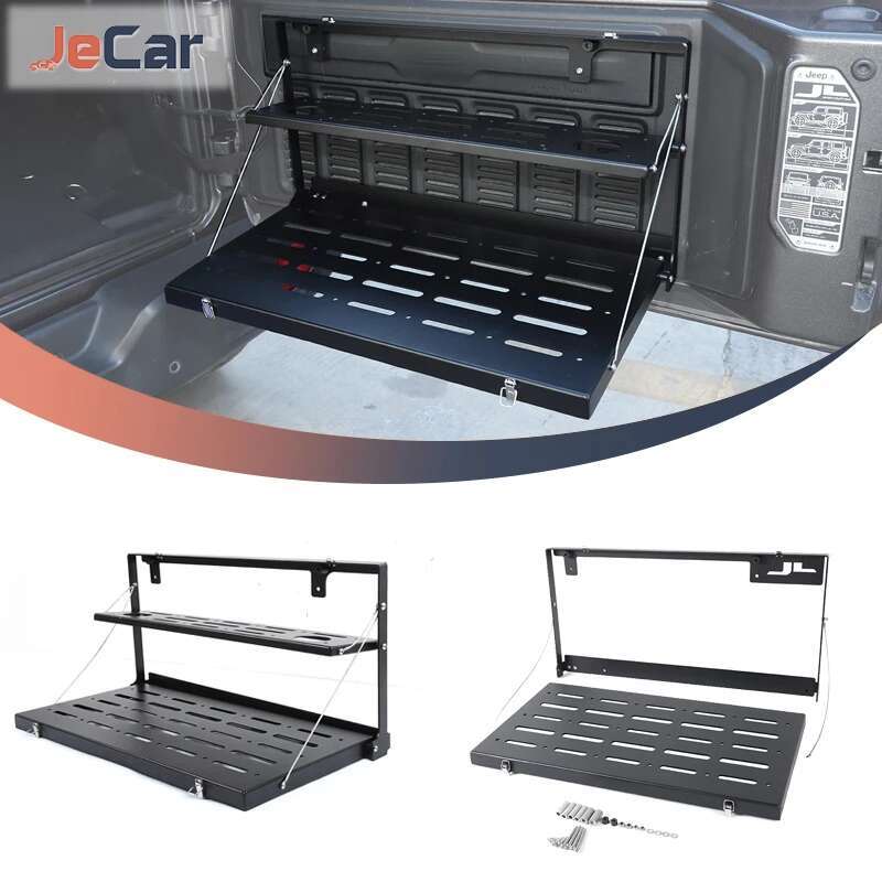 JeCar 車のリアラックテールゲート収納テーブルトランクオーガナイザー折りたたみ棚ジ​​ープラングラー JL 2018 インテリアアクセサリー