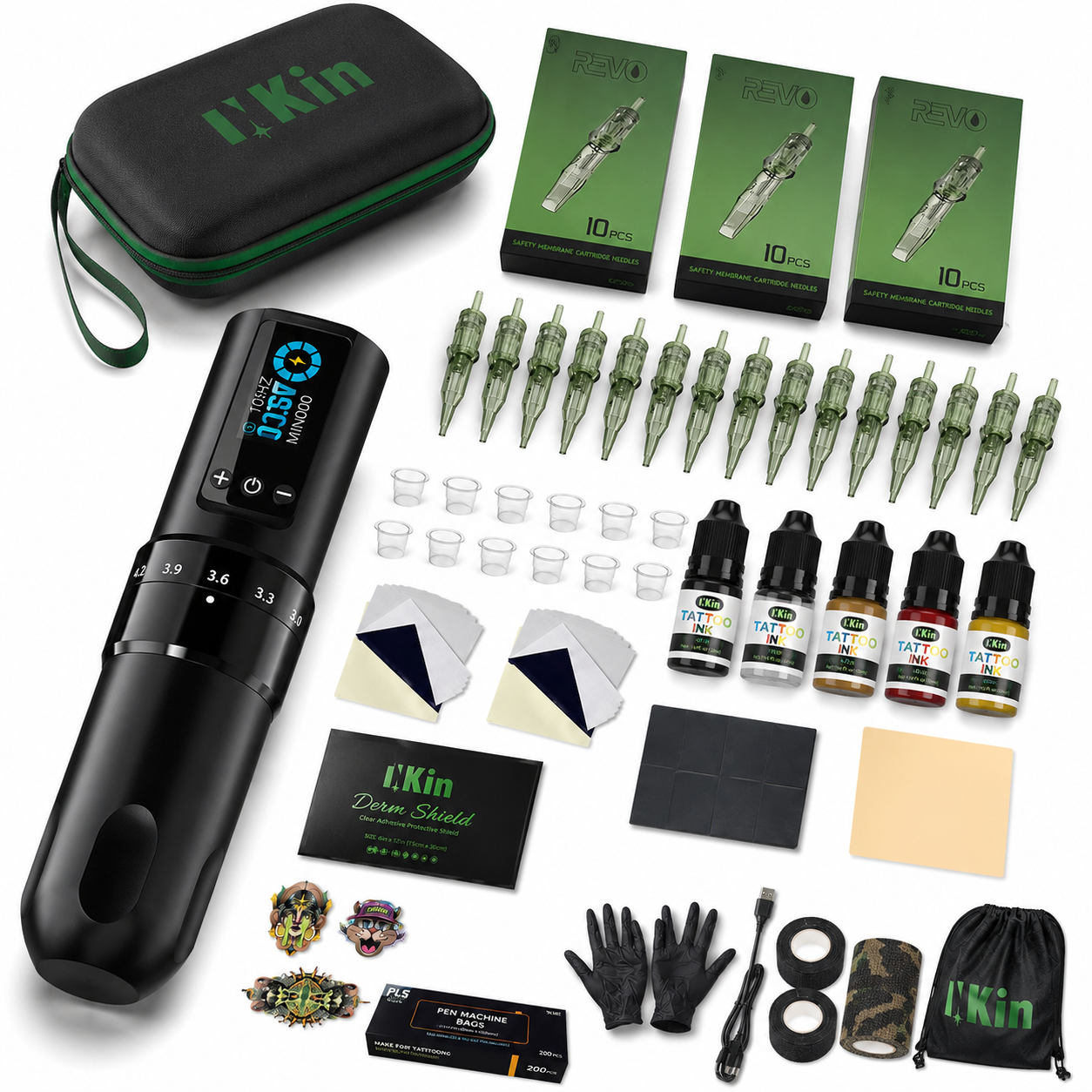 INKIN ULTRA PLUS カートリッジタトゥーマシンペンキットアートメイク用タトゥーペンキットワイヤレス電源タトゥー用品