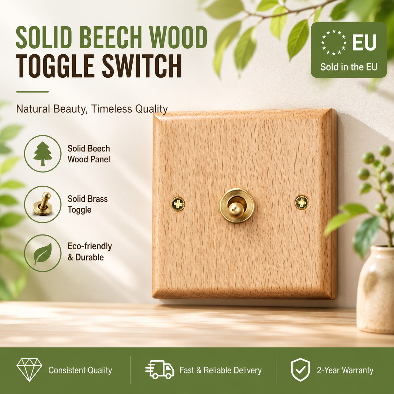 1/2gang2way ウォールライトスイッチ木製パネルレトロトグルスイッチ真鍮レバー EU 電源ソケットヨーロッパ韓国電源ソケット 16A
