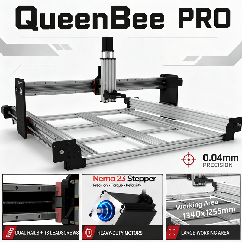 BulkMan3D QueenBee PRO 4 軸 CNC マシンキット親ねじ HGR リニアレール高精度彫刻フライス木材アクリル金属
