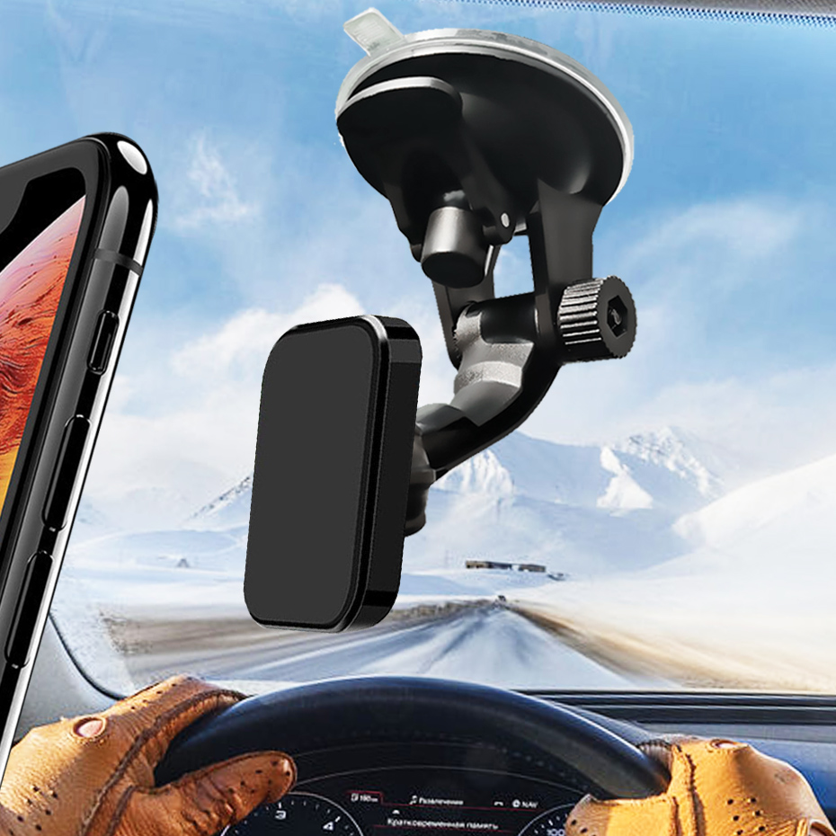 磁気自動車電話ホルダーフロントガラス吸盤スタンド 360 度携帯電話マグネットマウントサポート iPhone Xiaomi Samsung Huawei