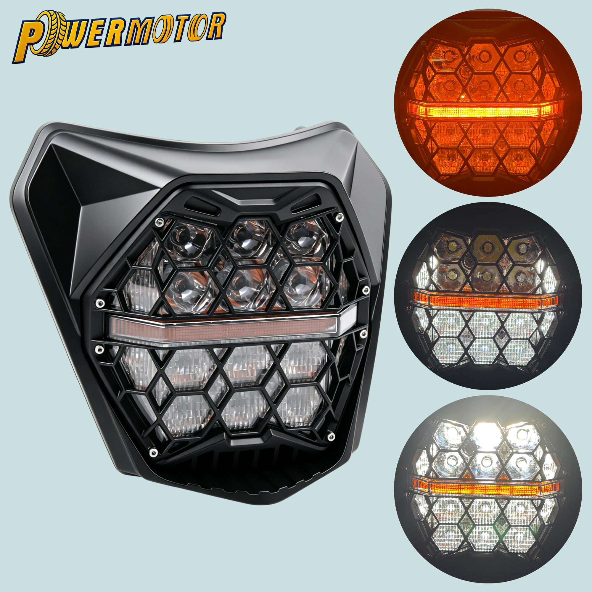 Motorcycle 60W LED Headlight Assembly For KTM EXC300 XCW SXF SX EXC 125 250 300 350 450 2017-2023 Enduro Dirt Bike Headlamp