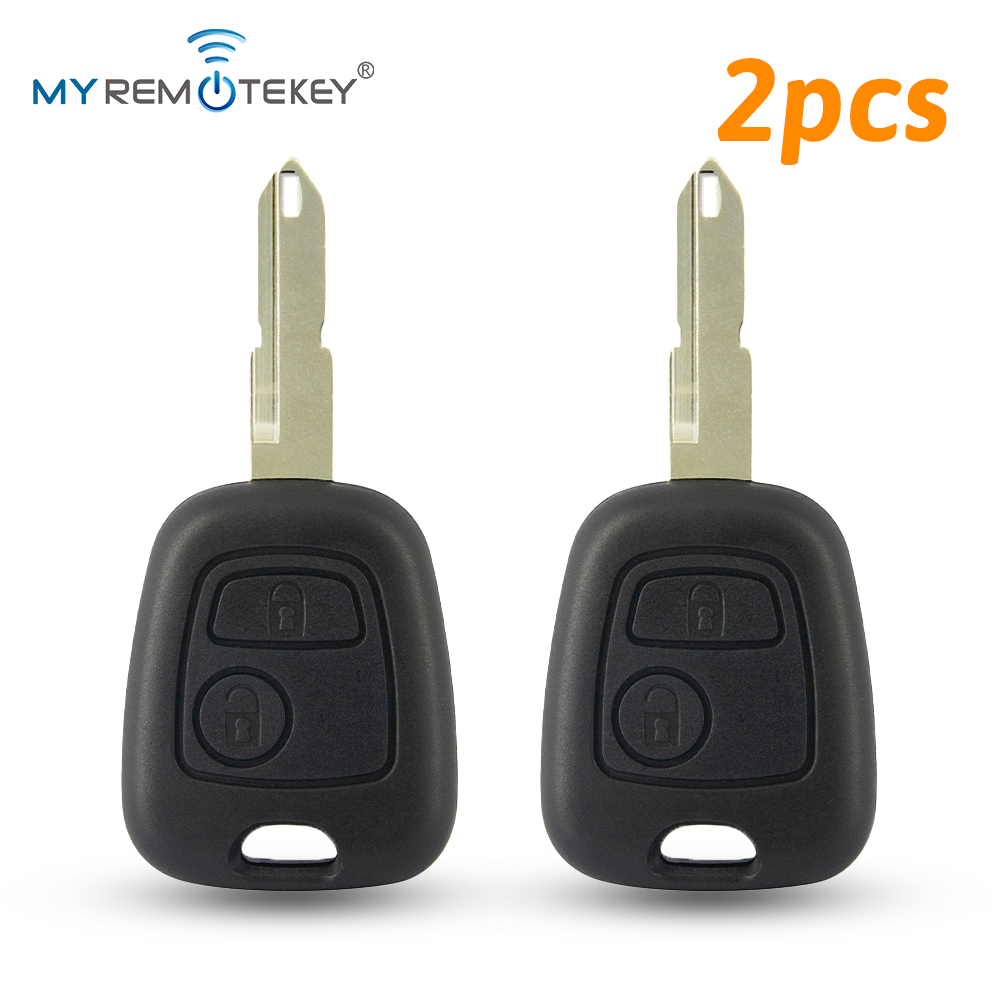 MYREMOTEKEY 2 個プジョー 206 FOB 車リモートキー MYREMOTEKEY 2 ボタン 433MHz トランスポンダーチップ付き