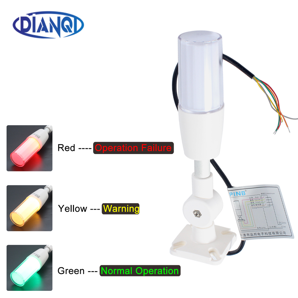 新しい LED 3 色信号インジケータランプ DC 24V 3 色 1 層スマート警告灯 CNC マシン用アラームブザー AC 220V