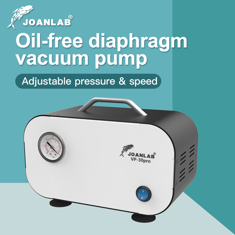 JOANLAB オイルフリーダイヤフラム真空ポンプ 実験室用フィルターポンプ ポータブル負圧ポンプ 圧力調整可能実験装置
