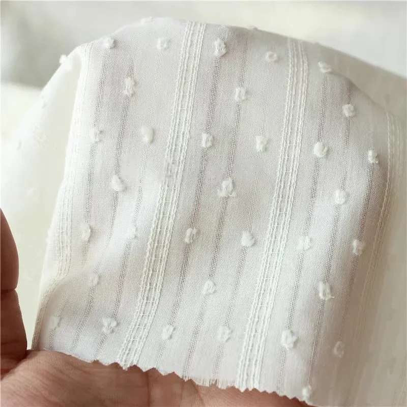 綿100%生地、水玉模様