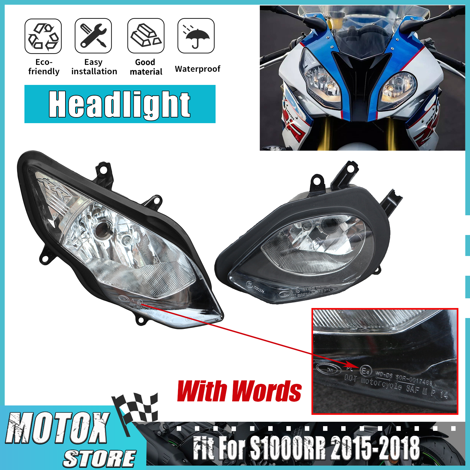 新しいヘッドライトアセンブリ BMW S1000RR 2015 2016 2017 2018 S 1000 RR S1000 RR S 1000RR オートバイヘッドランプライト