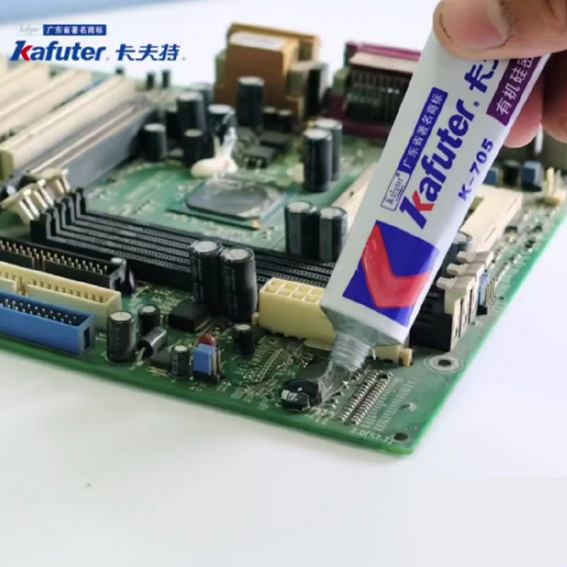 Kafuter K-705 RTV Silicone Rubber Electronic Glue Sealant Transparent Organo Silicon Insulation Resistance High Temperature