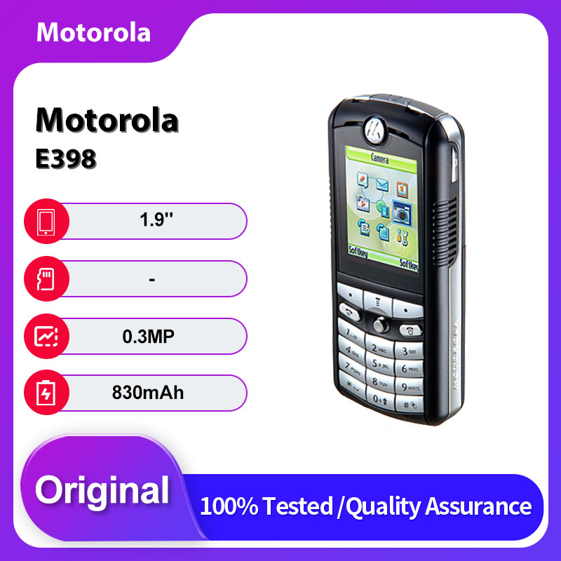 オリジナルロック解除モトローラ E398 2G 1.9 インチ 830mAh 0.3MP Bluetooth 携帯電話